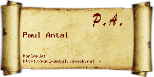 Paul Antal névjegykártya